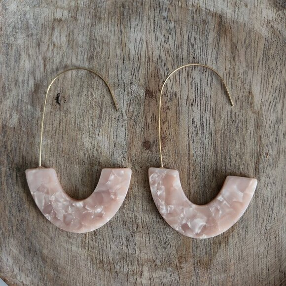 Bundle and Save- 2 for $30 Pink and Gold Statement Earrings. Minimalist Jewelry - Picture 5 of 6